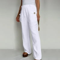 Gacuw posteljine za žene Ljetne široke nogu pantalone plus veličina Regularna fit dugačke hlače Lounge