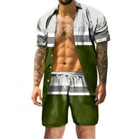 Muške odjeće s kratkim rukavima Modna majica Leisure Hawaii Seaside hlače Shorts Striped tiskana plaža