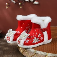 Cipele za dijete Etničko stil pamučne čizme za toddler Gilrs platna cipela tople zimske čizme za snijeg