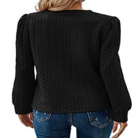 Hait ženski pulover dugih rukava dugih rukava na vratu na vratu Žene pune boje crna l