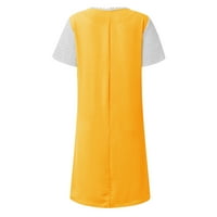 Svečane haljine za žensko čišćenje kratkih rukava V-izrez Dress Tramp Tramp 80S maturalna haljina Maxi haljina, žuta, xl