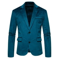 SNGXGN MENS Classic Fit Blazer Casual Sud Wool kaput muški odijelo, plava, veličina s