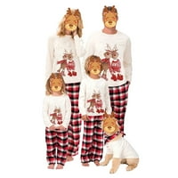 Porodica Inevenn Usklađivanje božićne pidžame set Reindeer PJS Xmas Noćna odjeća za spavanje za muške žene Odrasli djeca