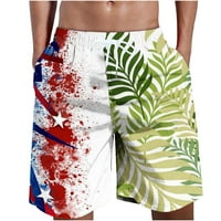 Muška ljetna dana neovisnosti Print Modne ležerne prilike prozračne gaćice plaže hlače za plažu patchwork