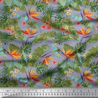 Soimoi Pamuk poplin tkanina tropska listova, plumeria i helikoania cvjetna ispis tkanina od dvorišta