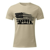 Američka zastava Muške majice zvijezde i pruge muške proslave casual skroznim djelomičnim tiskanim okruglim