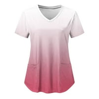 V-izrez T-majice ružičaste bluze za žene poklon za majci ženski modni kratki rukav V-izrez V-izrez V-izrez