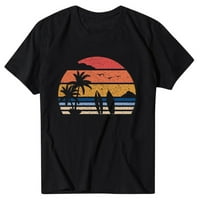 Puawkoer TOP Ljeto Ženska rukavska ljetna majica za bluzu od tiskane surfanje kratka majica na plaži