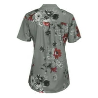 Ovecza Wemens Down Bluzes Bluze s kratkim rukavima Dressy majice za žene plus veličina cvjetna Henley