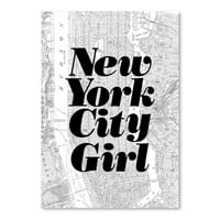 AmericanFlat New York City Girl po motiviranom tipu Poster Art Print