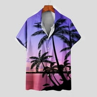 HFYIHGF Havajska majica za muškarce Regularne fit kratkih rukava na plaži na plaži Flow cvijet od tiskanog