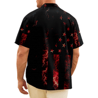 Fraigo Muške Funky plaže tropske majice za tropske stranke - gumb s rukavima prema dole havajske patriotske