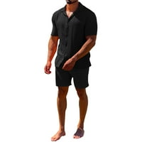Odijela za muškarce Čvrsta boja O-izrez kratki rukav i kratke hlače Ljetna prozračna zapremina zapremine