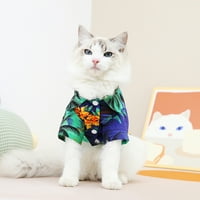 Elastična mačića dukserica - Havajski stil mačka Outfit - Jednosadno dugme - Poliester - Esencijalni