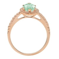 2.38ct Marquise Cut zeleni simulirani dijamant 18k ružičasti ružičasti zlato graviranje izjava godišnjica
