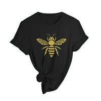 Ženske proljeće Ljetne pčele tiskane kratkih rukava o vratu majica TOP kompresijske košulje za žene
