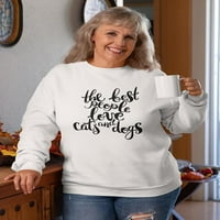 Ljubavne mačke i psi. Duks žene -Image by shutterstock, ženska mala