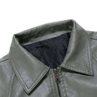 Voncos muška PU kožna jakna - plus veličina casual jakna kaput za muškarce crna veličina 2xl
