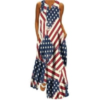 Američka zastava Patriotska haljina zvijezde Stripes Slatka haljina Spring High Waik Boho Haljine za