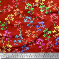 Soimoi Crepe Silk tkanina Lilac cvjetno tiskovina tkanina širom