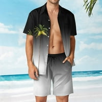Gaiseeis Men set, muškarci postavljeni odjeća za plažu na plaži dole majica i pantne set ljetni havajski