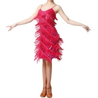 Ženska haljina za vid za testere za žene Spaghetti Arher Večer Disco matural Party Glitter Sparkle Fringe
