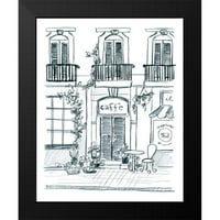 Vest, jun Erica Crni moderni uokvireni muzej umjetničko print pod nazivom - Italijanska ulica Sketch