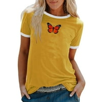 Slatki ljetni vrhovi za žene Trendi modne grafičke tees Crewneck kratki rukav TOP Ležerne majice
