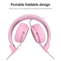 Sklopivi slušalice, djeca preko slušalica za uši, uklanjanje buke Otkazivanje žičanih slušalica Kompatibilno s Cellphones Computer MP Player, Pink