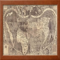 Mapa svijeta Universalis Cosmographia, 1507, UKLJUČEN U Art Print Wall Art by Martin Waldseem�ller Prodano