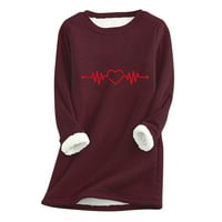 Halloween majice za žene Crewneck debeli runo dugih rukava dugih rukava Zimske dame Termički pulover