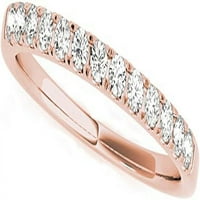 Jewelmore Cttw Pave Dijamantni godišnjica vjenčani nosač prstena u 14k bijeli žuto-ružino zlato