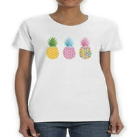 Majica u obliku ananasa u obliku ženske majice -Martprints dizajni, ženski medij