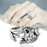 MIDEWHIK Exquisite CAMPER pozlaćeni srebrni prsten, modne dame nakit zvona veličine 5-11
