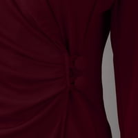 Ženska maxi haljina Čvrsta boja navlaka za oblikovanje dugih rukava sa visokim strukom