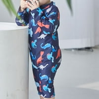 Toddler Baby Girls Ljeto kupaći kostimi Dinosaur cvjetni print dugih rukava kupaći kostimi Dječja krema