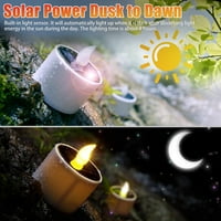 Dosaele solarni električni čaj na otvorenom svijećom Flicker IP IP vodootporne punjive svijeće sa sumrakom