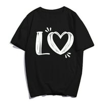 Ljubavna srčana majica Umjetničke slova grafičke ženske majice Ljeto casual vrhovi kratki rukav Tee