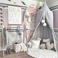 Dismisch Netting Exquisite čipka ivica i prekrasna mreža za djecu dječjeg kreveta dječje sobe u zatvorenom uglu sive