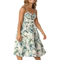 Ljetna ušteda klirenca squishhappy ženska strapljena cvjetna ljetna plaža SIM Swing haljina