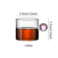 60 120ml staklena čaša čaj za kavu Jasno atomizirano stakleno čaše sa ručicom s loptom s sferom