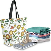 Slatke suncokret ptice i pčele doodle platnene točke torba za višestruke prehrambene vrećice TOTE Truca