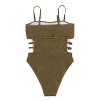 SkPabo Ženski kupaći kupaći kostim Duboko V izrez Crisscross Podesivi kaiš S-3XL