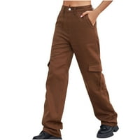 Hlače pune dužine za žene Multi džepovi Solid Color Lounge pantalone Ljeto Comfy Dame Streetweard Hlače