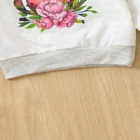 MA & Baby Kids Toddler Baby Girls Pulover Duks povremeni slovo Ragbi cvjetno tiska majica s dugim rukavima