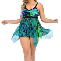 Cotonie Womens Plus size za kupanje CAMI Flora Nepravilna plivanja haljina s kupaćim trupovima za žene