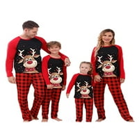 Porodica podudaranje božićne pidžame dugih rukava stablo tiskane vrhove pletene hlače postavljene Xmas