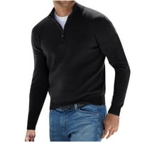 Muški tanak FIT Quarter zip mock izrez Polo džemper casual topla zima čvrsta dugi rukava pletena turtleneck