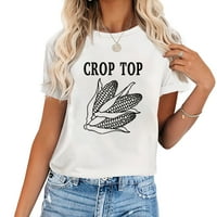 Smiješne ženske majice slatke grafičke kukuruzne kukuruzne majice Ljeto casual farme radnika kratki