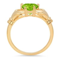 1.06ct srce zeleni prirodni prirodni peridot 14k žuti zlatni godišnjica Angažovanje obloge prstena veličine